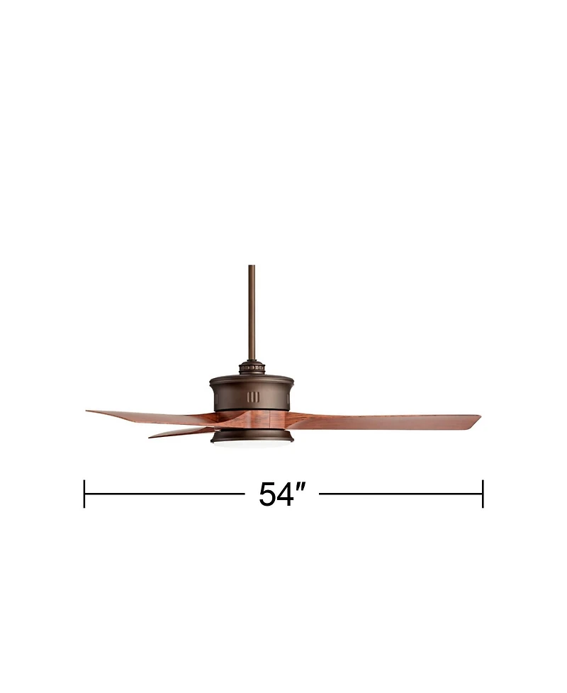 Casa Vieja 54" Key West Bronze Led Ceiling Fan with 36" Downrod