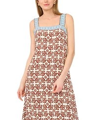 Vince Camuto Women's Square Neck Smocked Back Maxi Dress