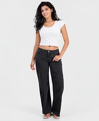 Celebrity Pink Women's Low-Rise Baggy Straight-Leg Jeans