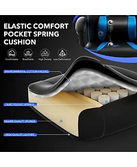 gaomon Gaming Chair, Computer Chair with Massage Lumbar Support and Footrest Height Adjustable Ergonomic with 360-Swivel Seat and Headrest.