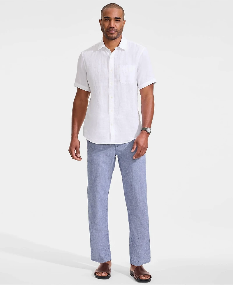 Lands' End Men's Linen Blend Pull On Deck Pant