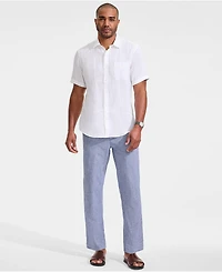 Lands' End Men's Linen Blend Pull On Deck Pant
