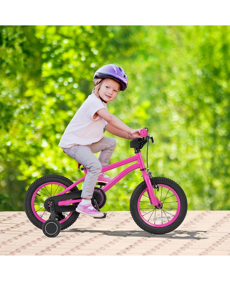 Slickblue Kids Bicycle with Adjustable Seat and Removable Wheels