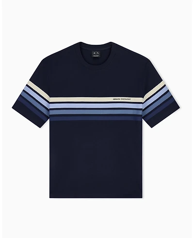 A|X Armani Exchange Men's 4 Stripes Short Sleeve Jersey T-Shirt