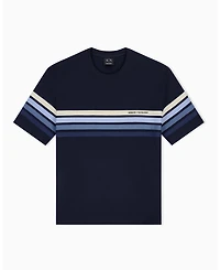 A|X Armani Exchange Men's 4 Stripes Short Sleeve Jersey T-Shirt