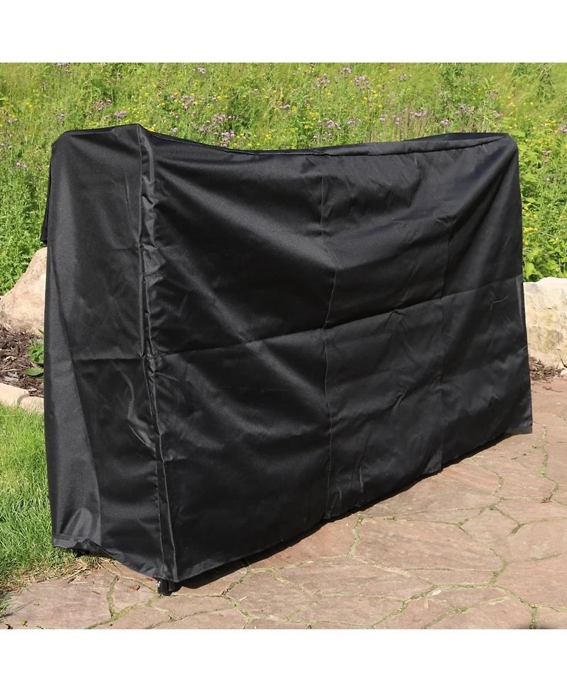 Sunnydaze Decor 6 ft Powder-Coated Steel Firewood Log Rack with Black Cover