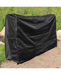 Sunnydaze Decor 6 ft Powder-Coated Steel Firewood Log Rack with Black Cover