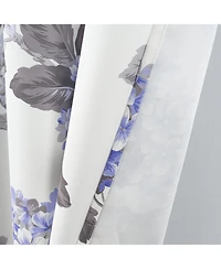 Olivia Gray 100% Polyester 200 Gsm Hydrangea Printed Blackout Grommet Curtain Panel