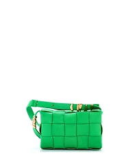 Pre-Owned Bottega Veneta Cassette Crossbody Bag Maxi Intrecciato Grained Leather
