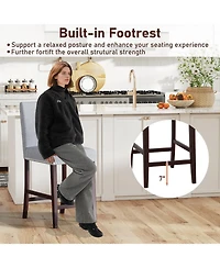 Gymax 26'' Counter Height Chairs Set of Barstools w/ Padded Seat and Backrest Footrest