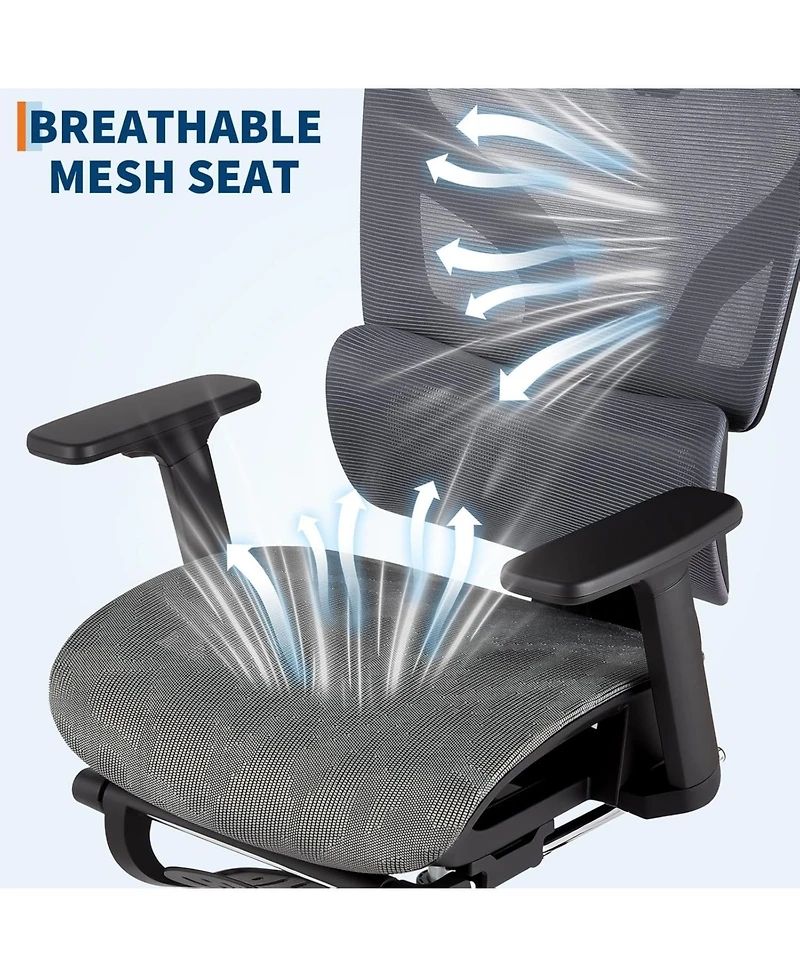 gaomon Ergonomic Office Chair with Breathable Mesh Back,High Back Support,3D Adjustable Armrests,and Smooth Rolling Wheels,Comfortable Desk Chair