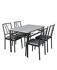 gaomon 5-Piece 4-Person Rustic Dining Table Set