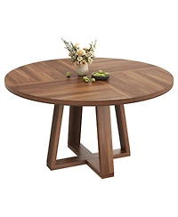 gaomon 4-6 Person Round Farmhouse Dining Table with Pedestal