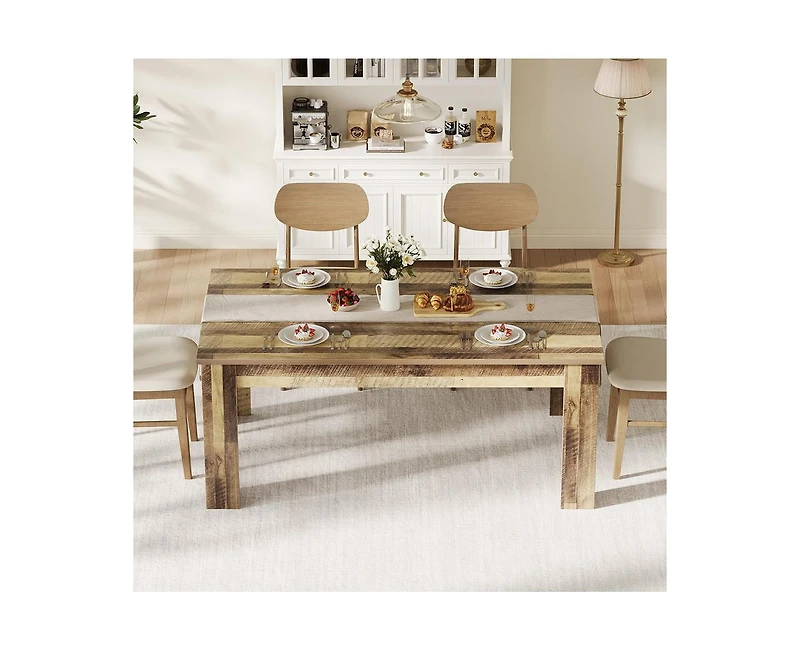 gaomon 4-6 Person 63" Farmhouse Rectangular Dining Table