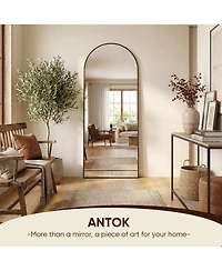 Antok Full Length Mirror, 64"x21" Floor Mirror, Arch Floor Standing Mirror Freestanding Arch Full Body with Stand for Bedroom, Hanging Mount