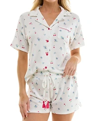 Roudelain Women's Short-Sleeve Top and Pull-On Shorts, 2Pc Set