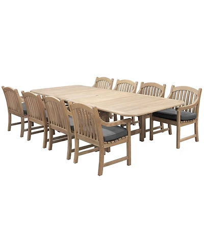 Bristol 9-Pc. Teak Wood Rectangle Extension Dining Set (Dining Table and Chairs, Created for Macy's