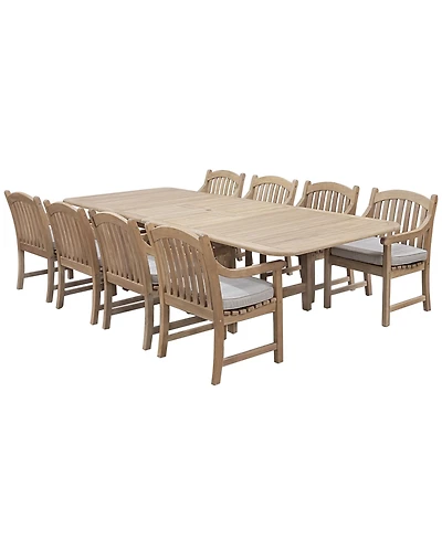 Bristol 9-Pc. Teak Wood Rectangle Extension Dining Set (Dining Table and Chairs, Created for Macy's