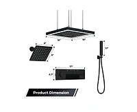 Casainc Rainfall Symphony 4-Function 12inch Dual Shower Head Pressure-Balanced Shower System with Bathtub Spout