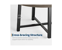 gaomon 4-Person Space-Saving Round Dining Table with Steel Legs