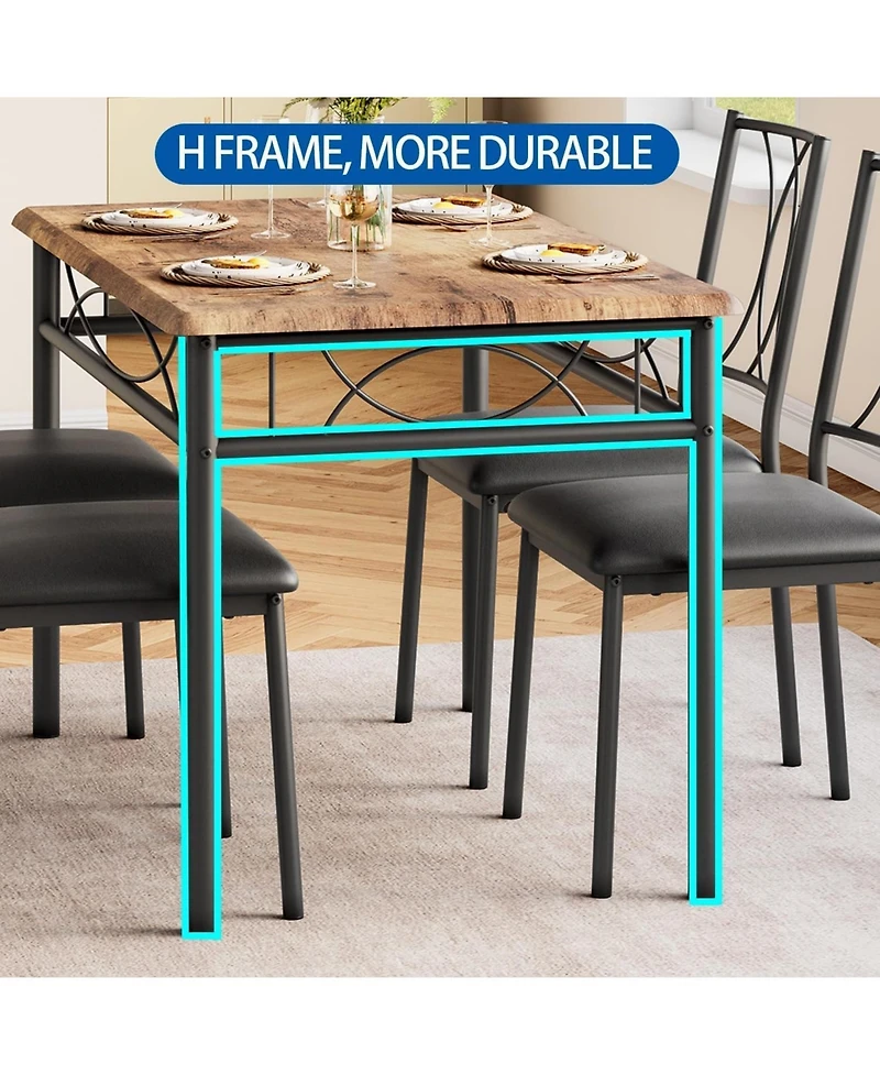 gaomon Dining Chair Dining Table Set for 4 Wood Small Rectangle Dining Table for Kitchen Dining Room
