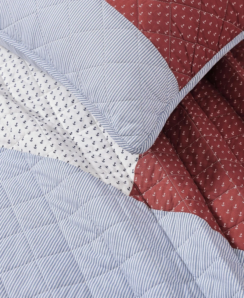 Tommy Hilfiger Nautical Anchor Flag 3-Pc. Quilt Set, Full/Queen