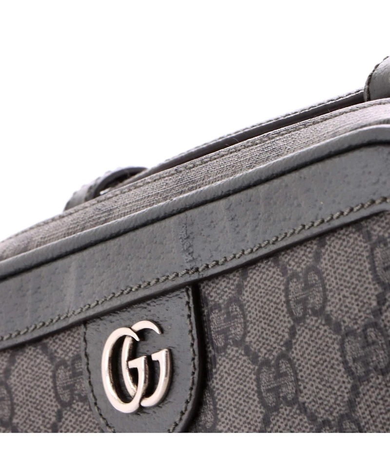 Pre-Owned Gucci Small Ophidia Zip Around Camera Crossbody Bag Gg Coated Canvas