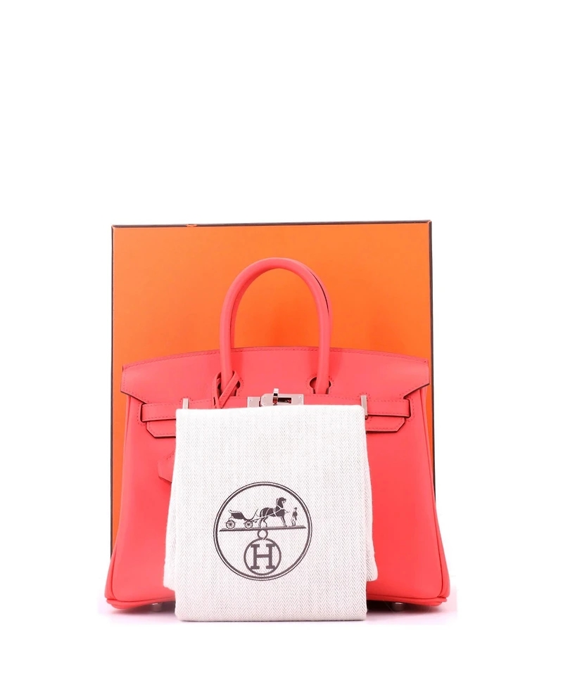 Pre-Owned HERMES Birkin 25 Handbag Swift with Palladium Hardware