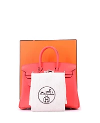 Pre-Owned HERMES Birkin 25 Handbag Swift with Palladium Hardware