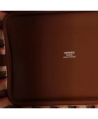 Pre-Owned HERMES Pm Couverture Lignes Picotin Lock Bag Embroidered Canvas and Swift