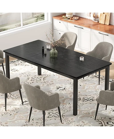 gaomon Modern Industrial 6-8 Person Rectangular Dining Table