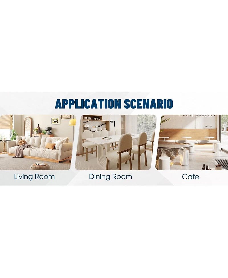 Streamdale Furniture Streamdale Luxury Simple Chair - Set of 6 White Pu Dining Chairs with Metal Silver Legs