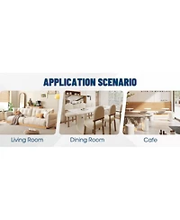 Streamdale Furniture Streamdale Luxury Simple Chair - Set of 6 White Pu Dining Chairs with Metal Silver Legs