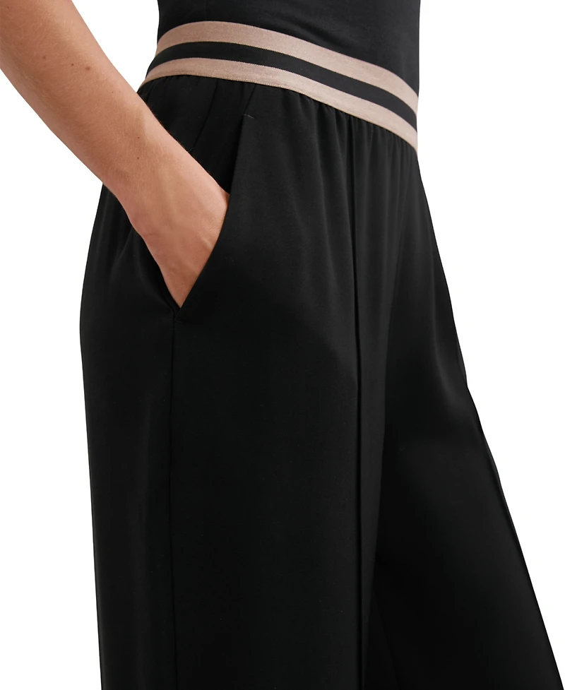 Reiss Women's Elasticated-Waist Wide-Leg Pants