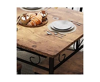 gaomon 4-Person Modern Farmhouse Compact Dining Table Set