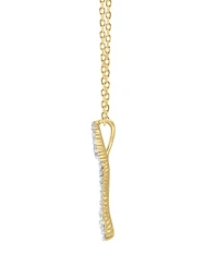 Diamond & Polished Bead Infinity Pendant Necklace (1/3 ct. t.w.) in 10k Gold, 16" + 2" extender