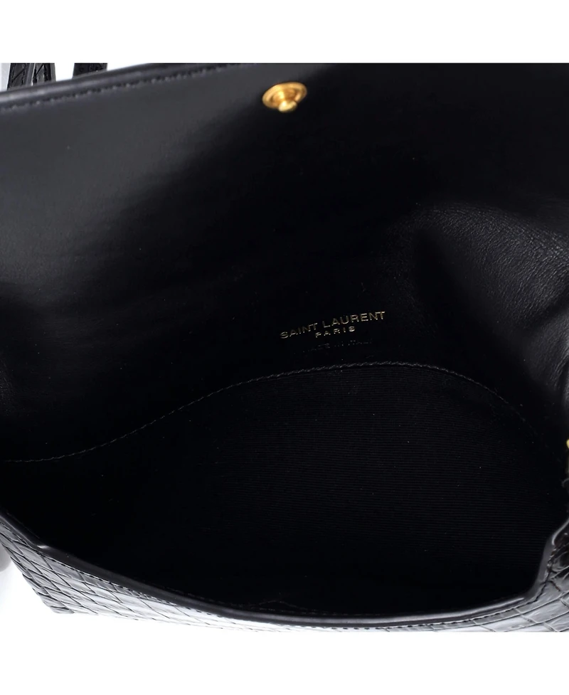 Pre-Owned Saint Laurent Classic Monogram Phone Holder Shoulder Bag Embossed Leather