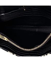 Pre-Owned Saint Laurent Classic Monogram Wallet on Chain Woven Fabric