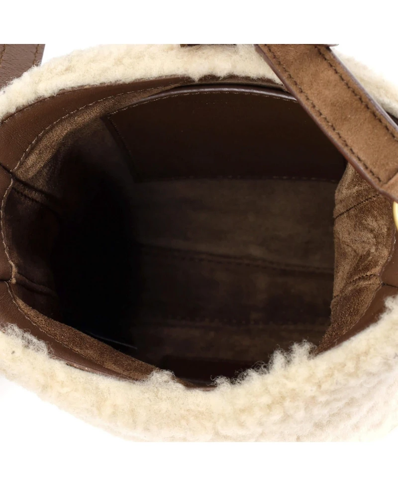 Pre-Owned Saint Laurent Le 5 a 7 Vertical Shoulder Bag Shearling with Suede