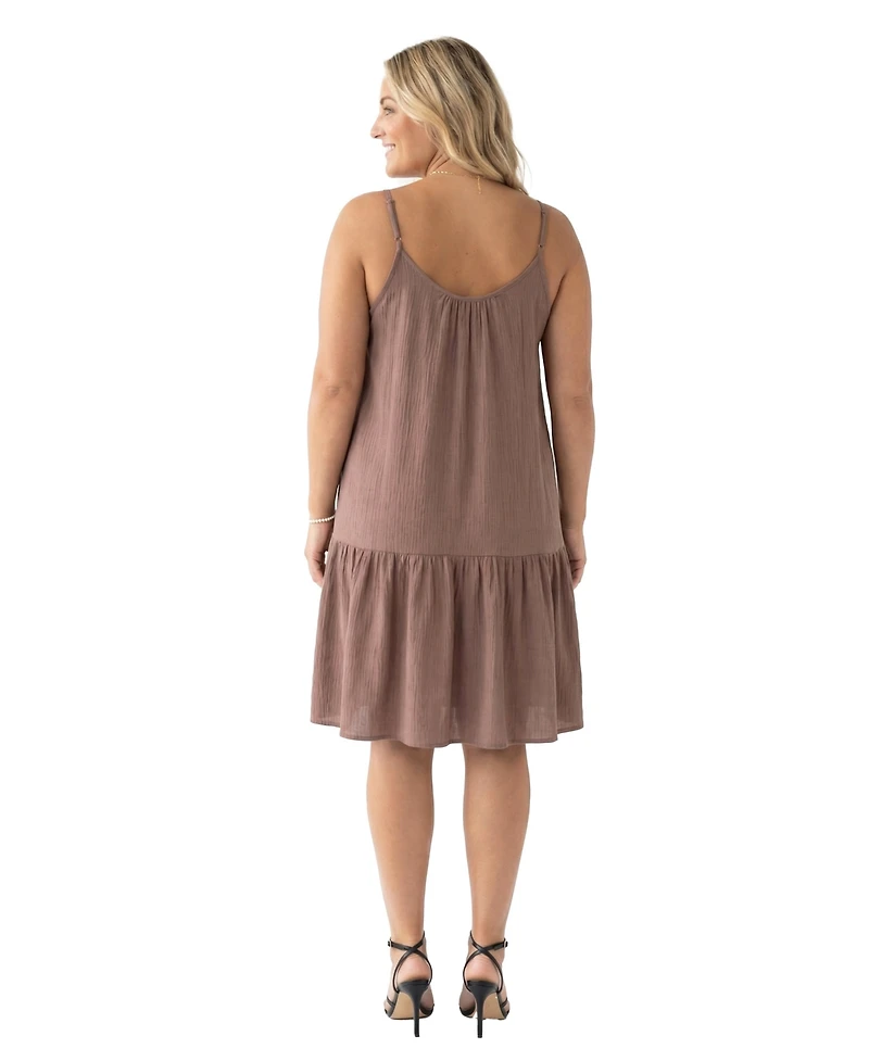 24seven Comfort Apparel Plus Essential Curvy Mini Dress