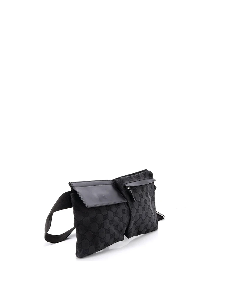 Pre-Owned Gucci Vintage Double Belt Bag Gg Canvas with Leather
