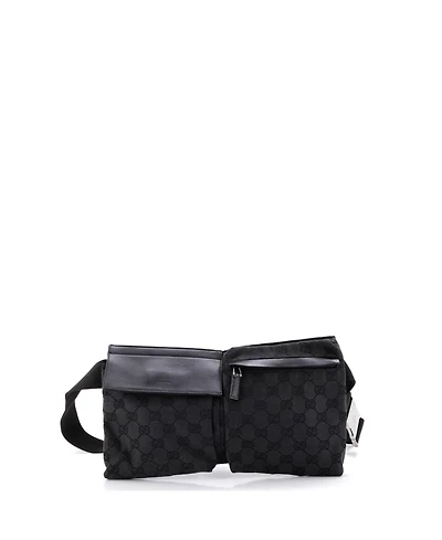 Pre-Owned Gucci Vintage Double Belt Bag Gg Canvas with Leather