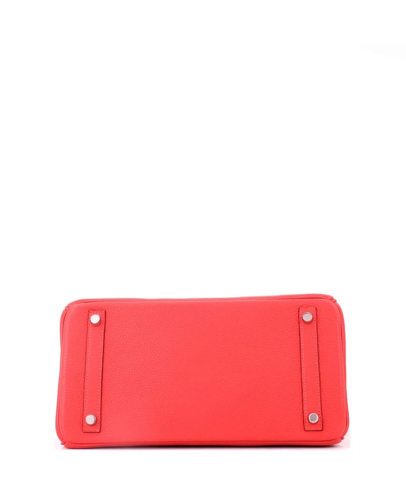 Pre-Owned HERMES Birkin 30 Handbag Red Togo with Palladium Hardware