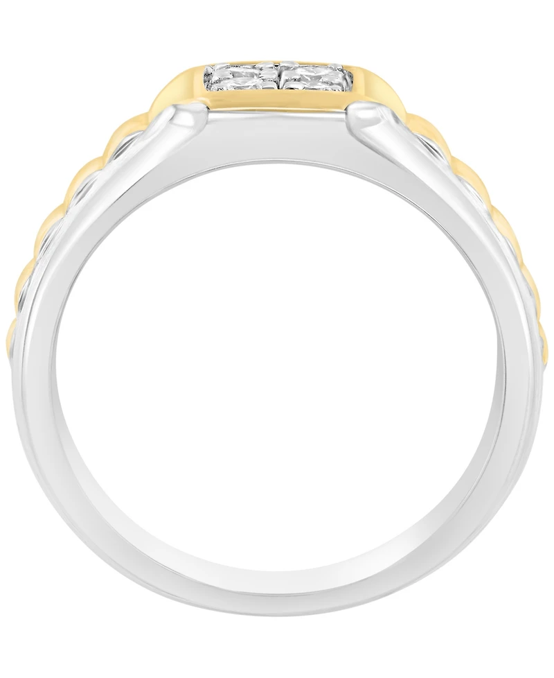 Effy Collection Lab Grown Diamond Ring (3/8 ct. t.w.) in Sterling Silver With Gold Over Silver