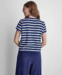 Dkny Jeans Petite Short-Sleeve Crew Neck T-Shirt