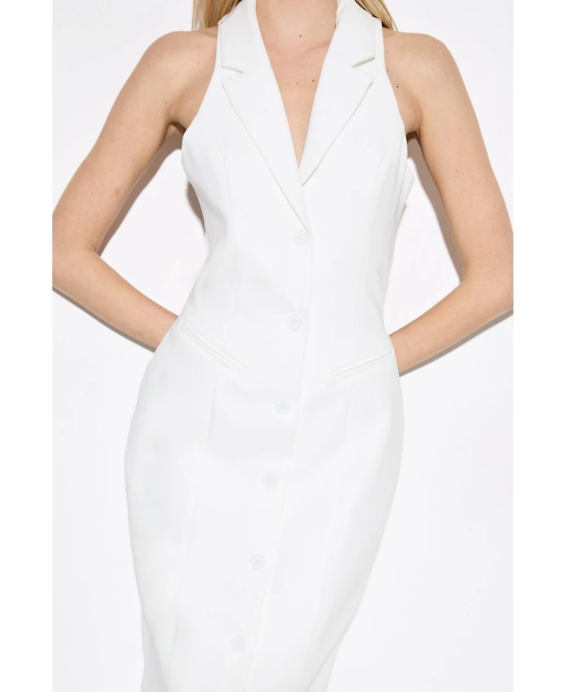 MissPap Women's Premium Open Back Waistcoat Midi Dress