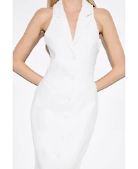 MissPap Women's Premium Open Back Waistcoat Midi Dress