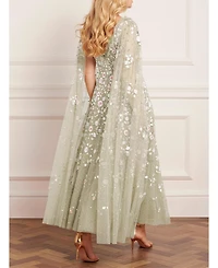 Needle & Thread Women's Ethereal Blooms Cape Sleeve Ankle Gown