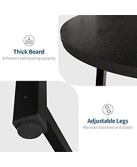 gaomon Round Dining Table , Kitchen Dining Room Table with Sturdy Metal Frame, Wood Circle Kitchen Table for Space Saving