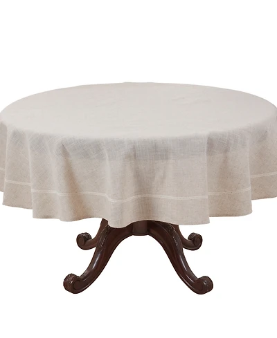 Saro Lifestyle Timeless Solid Linen Blend Tablecloth, 108" Round
